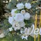 Set of 2 for Wedding Signs Reception Ceremony and Welcome Sign Floral Decoration (White)